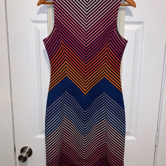 GUESS Rainbow Stripe Midi Dress size 8 - Picture 9 of 9